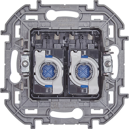 Розетка компьютерная двойная RJ45 категория 6 UTP - Legrand/Daccord Inspiria - слоновая кость