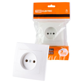 TDM Розетка 2П 10А 250В белая 