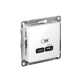 Systeme Electric AtlasDesign Белый USB Розетка тип-C 65W высокоскор.заряд. QC, PD, мех.