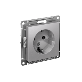 Systeme Electric AtlasDesign Алюминий Розетка с/з, 16А, механизм