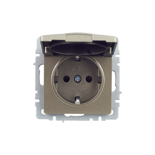 BRITE Роз. с з/к/ш с кр. 16А IP20 РСбш10-3-БрШ шамп. IEK