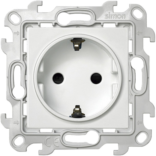 Розетка 2К+3 Sсhuko с защитными шторками, белый