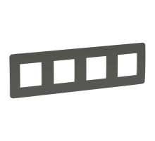 Schneider Electric Unica Studio Дымчато-серая/Белая Рамка 4-ная