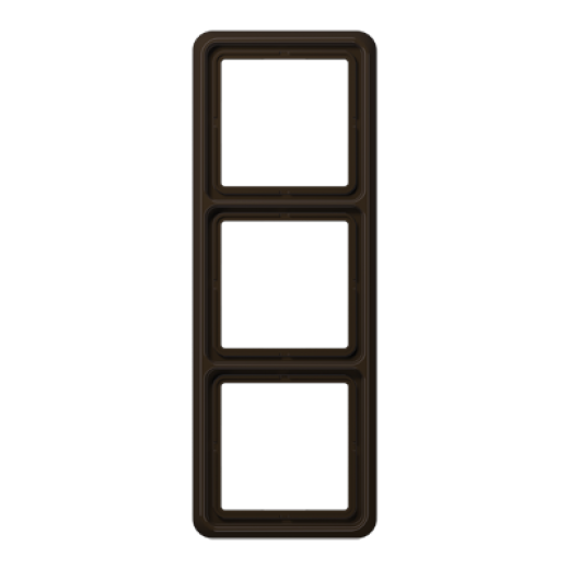 Рамка для вертикальной и горизонтальной установки ударопрочная, 3-кратная, коричневая