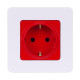 Розетка с заземлением - Legrand/Daccord Inspiria - со шторками 16А 250В винтовые зажимы - красный