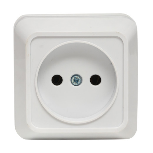 Рим Розетка 1-местная 10А без заземления белая EKF