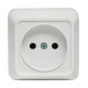 Рим Розетка 1-местная 10А без заземления белая EKF