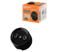 TDM Розетка TV+R оконечная черная «Болонь»