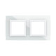 Рамка из натурального стекла 2 поста (4 мод.), Avanti, белая