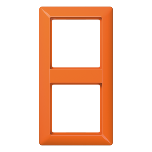 Рамка 2-кратная для вертикальной и горизонтальной установки, термопласт, оранжевая