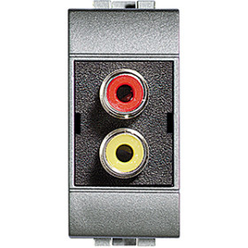 BT LL Алюминий Разъём RCA под 2 штеккера тюльпан, 1 мод.