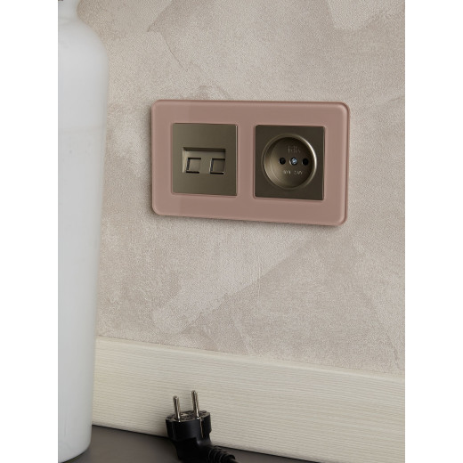 BRITE Рамка 2-мест. РУ-2-2-Бр стекло дым. RE IEK