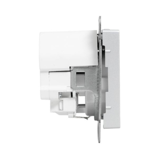 Механизм розетки с USB-A+С - 2шт, 16А, с заземлением, со шторками, белый Эпика EKF