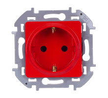 Legrand/Daccord INSPIRIA Красный Розетка с/з со шторками.