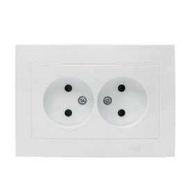 EKF PROxima Валенсия розетка 2-местная б/з 10А белая с защ. штор..