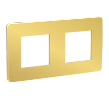 Schneider Electric Unica Studio Золото/Бежевая Рамка 2-ная
