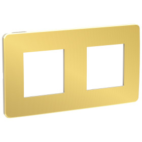 Schneider Electric Unica Studio Золото/Бежевая Рамка 2-ная