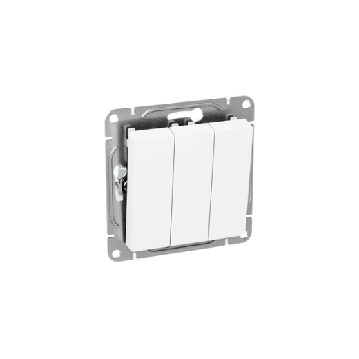 Механизм выключателя, трёхклавишный, белый Эпика EKF