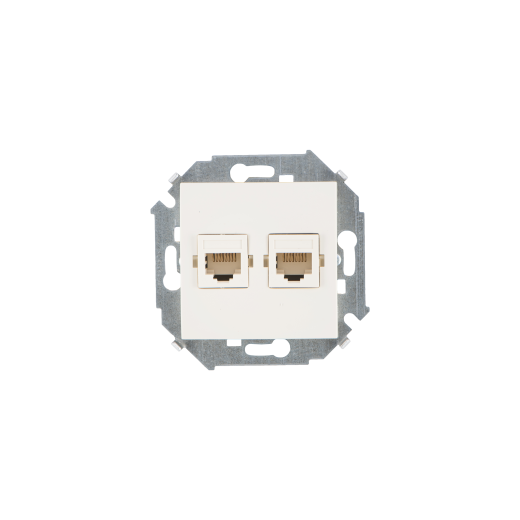 Simon 15 Бежевый Розетка компьютерная 2-я RJ45 кат.5е