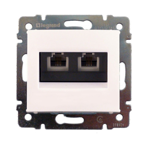 Розетка двойная RJ11+RJ45 категория 6 UTP - Legrand Valena - слоновая кость