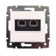 Розетка двойная RJ11+RJ45 категория 6 UTP - Legrand Valena - слоновая кость