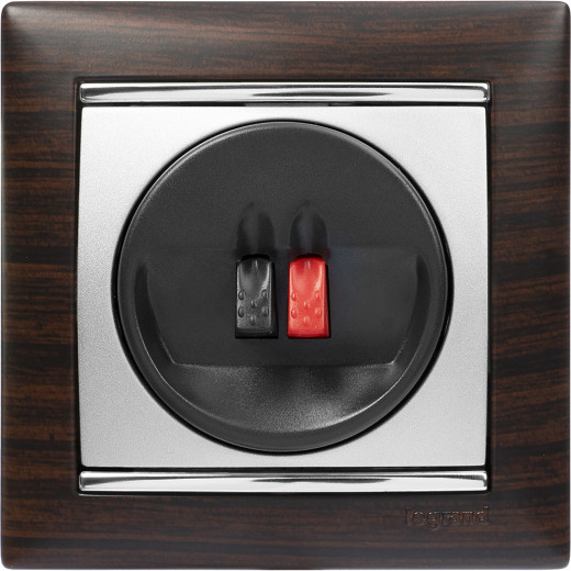 Рамка 1 пост - Legrand Valena - темное дерево/серебряный штрих