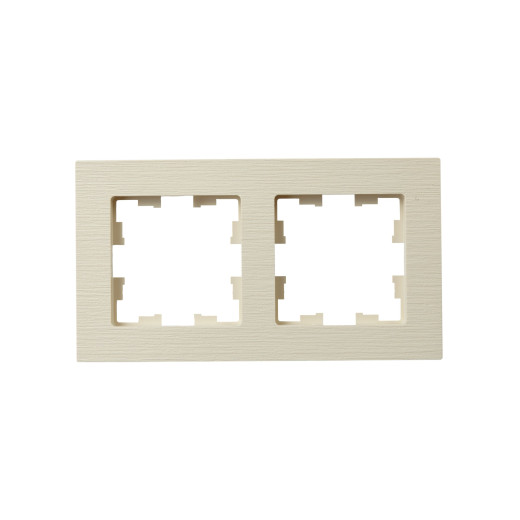 BRITE Рамка 2-мест. РУ-2-Бр беж. рифленый IEK