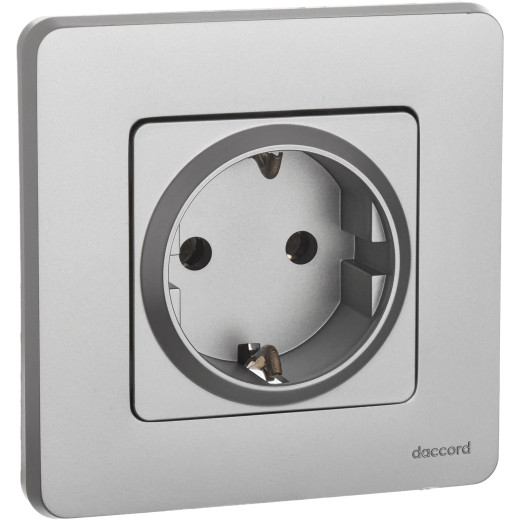 Розетка с заземлением - Legrand/Daccord Inspiria - без шторок 16А 250В винтовые зажимы - алюминий