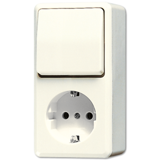 Штепсельная розетка SCHUKO для накладного монтажа с универсальным выключателем