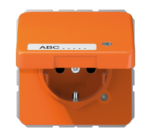 JUNG SCHUKO-розетка с крышкой, оранжевая