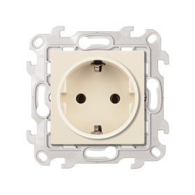 Simon 24 Слоновая кость Розетка 2К+3 Sсhuko без защитных шторок