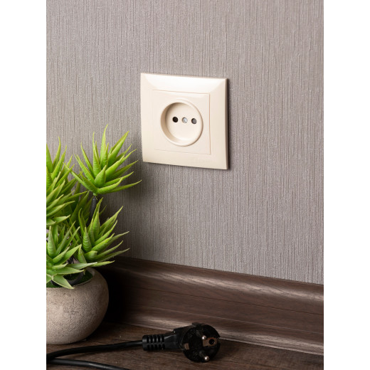 Валенсия розетка 1-местная б/з 10А кремовая с защ. штор. EKF PROxima