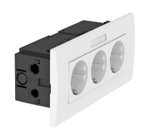 OBO Bettermann Блок розеточный укомплектованный AR45 (3 розетки Schuko, с маркировкой, 84x185x59 мм) белый