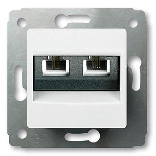 Cariva DIY Розетка RJ11 - 2 входа, белая