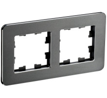 IEK BRITE DECOR Титан металл. скругл.угол Рамка 2-м РУ-2-1-Бр RE