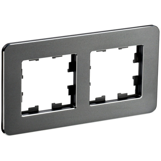 BRITE Рамка 2-мест. РУ-2-1-Бр металл титан RE IEK