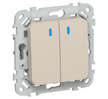 FLITE Выключ. 2-кл. с инд. 10А ВС12-1-1-ФлЛ льн. IEK