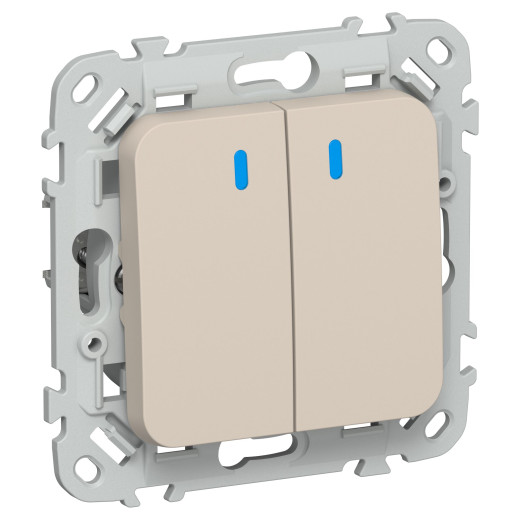 FLITE Выключ. 2-кл. с инд. 10А ВС12-1-1-ФлЛ льн. IEK