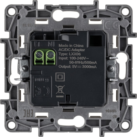 Зарядное устройство USB тип С / тип С - Legrand Etika - 3000мА 15Вт - слоновая кость