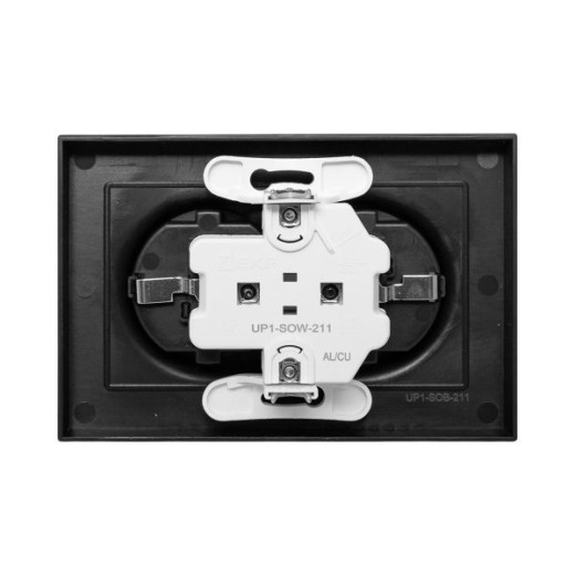 Механизм розетки двойной, 16А, с заземлением, со шторками, с рамкой, чёрный Эпика EKF