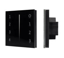 Arlight Панель Sens SMART-P17-DIM Black (230V, 4 зоны, 2.4G) (IP20 Пластик, 5 лет)
