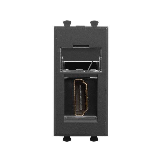 HDMI розетка модульная, тип А-А, Avanti, черный матовый, 1 модуль