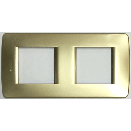 Накладка на 2+2 модуля, Жёлтый Металлик