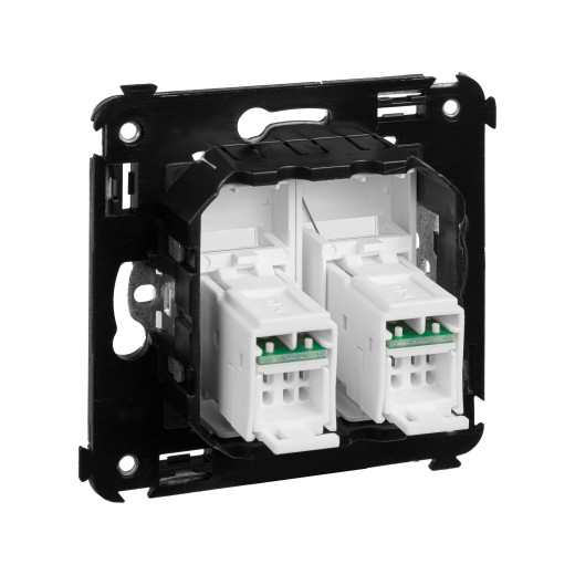 Компьютерная розетка RJ-45 в стену, кат.6 двойная,