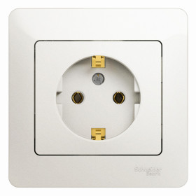 Systeme Electric Glossa Перламутр Розетка с/з, 16А (в сборе)