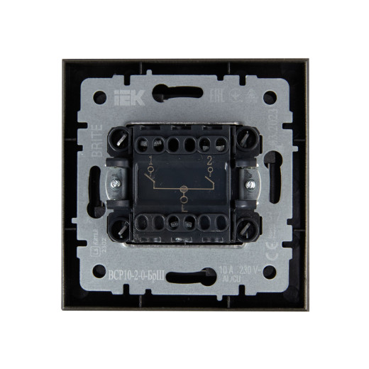 BRITE Выключ. 2-кл. 10А в сб. ВСР10-2-0-БрШ шамп. IEK