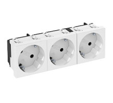 OBO Bettermann Розетка 3х2К+3 под углом 33° шторки 16А 250В (45х135 мм - 3 модуля Modul45) белая