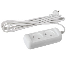 ЭРА Удлинитель электрический  U-2-3m-2x1 без заземления 2 розетки 3м ПВС 2x1мм2 10А