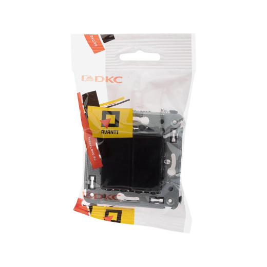 Кнопка двухклавишная в стену, Avanti, черный квадрат