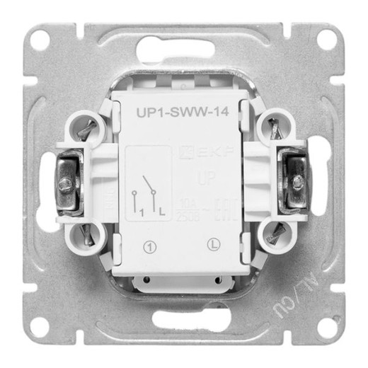 Механизм выключателя, одноклавишный, с подсветкой, белый Эпика EKF